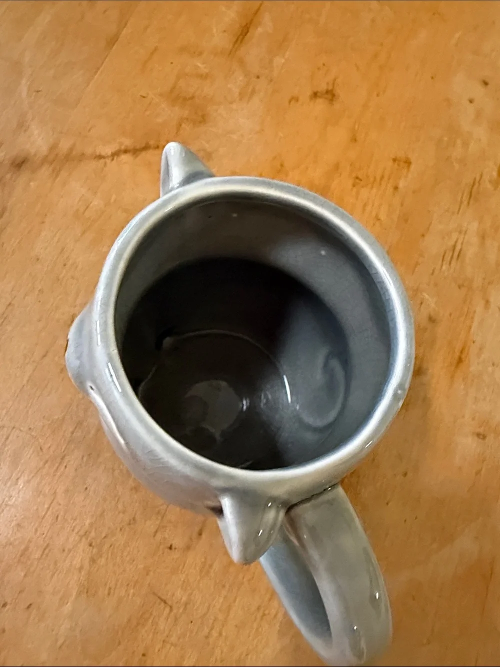 Cute Gray Cat Ceramic Mug - Whimsical Kitty Shape vintage Pier one